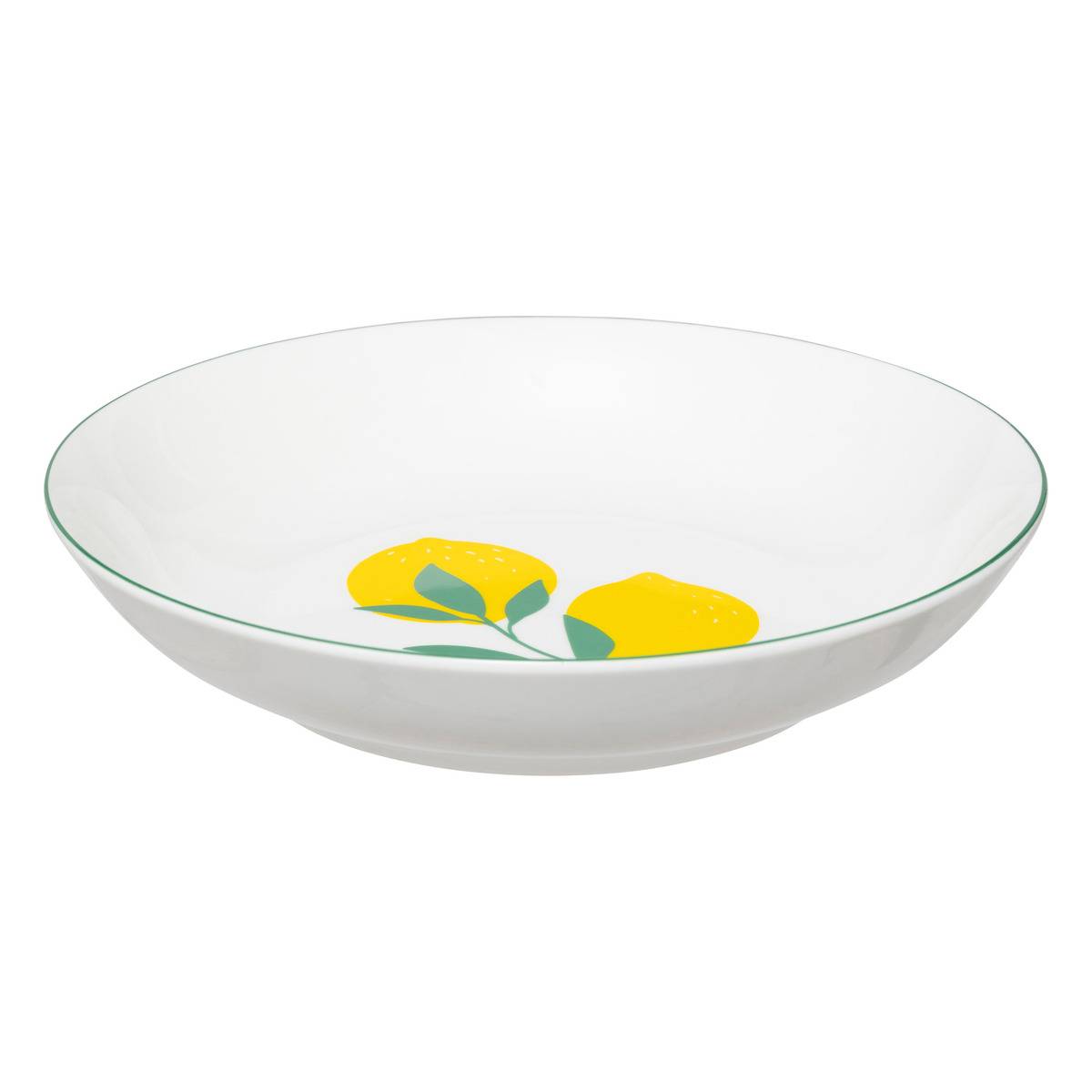 Lot de 6 assiettes creuses en porcelaine CITRON blanc, SECRET DE GOURMET