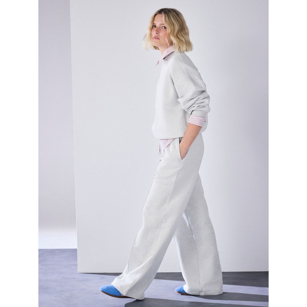 Pantalon de jogging coupe large gris, NEXT