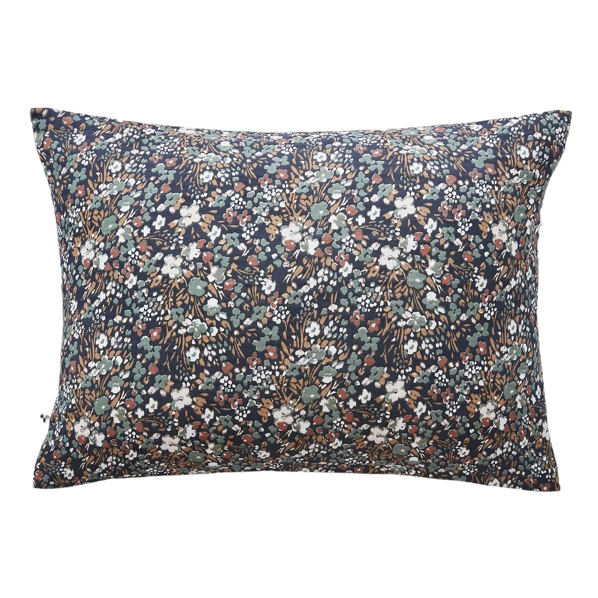 Taie d'oreiller gaze coton Capucine bleu nuit, EDEN