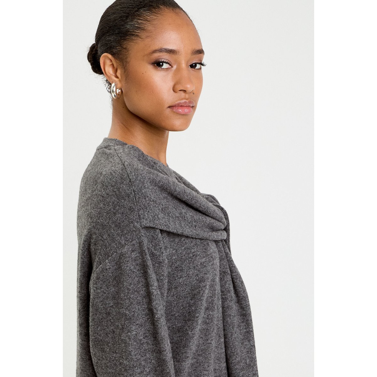 Pull effet 2-en-1 gris foncé, CACHE CACHE