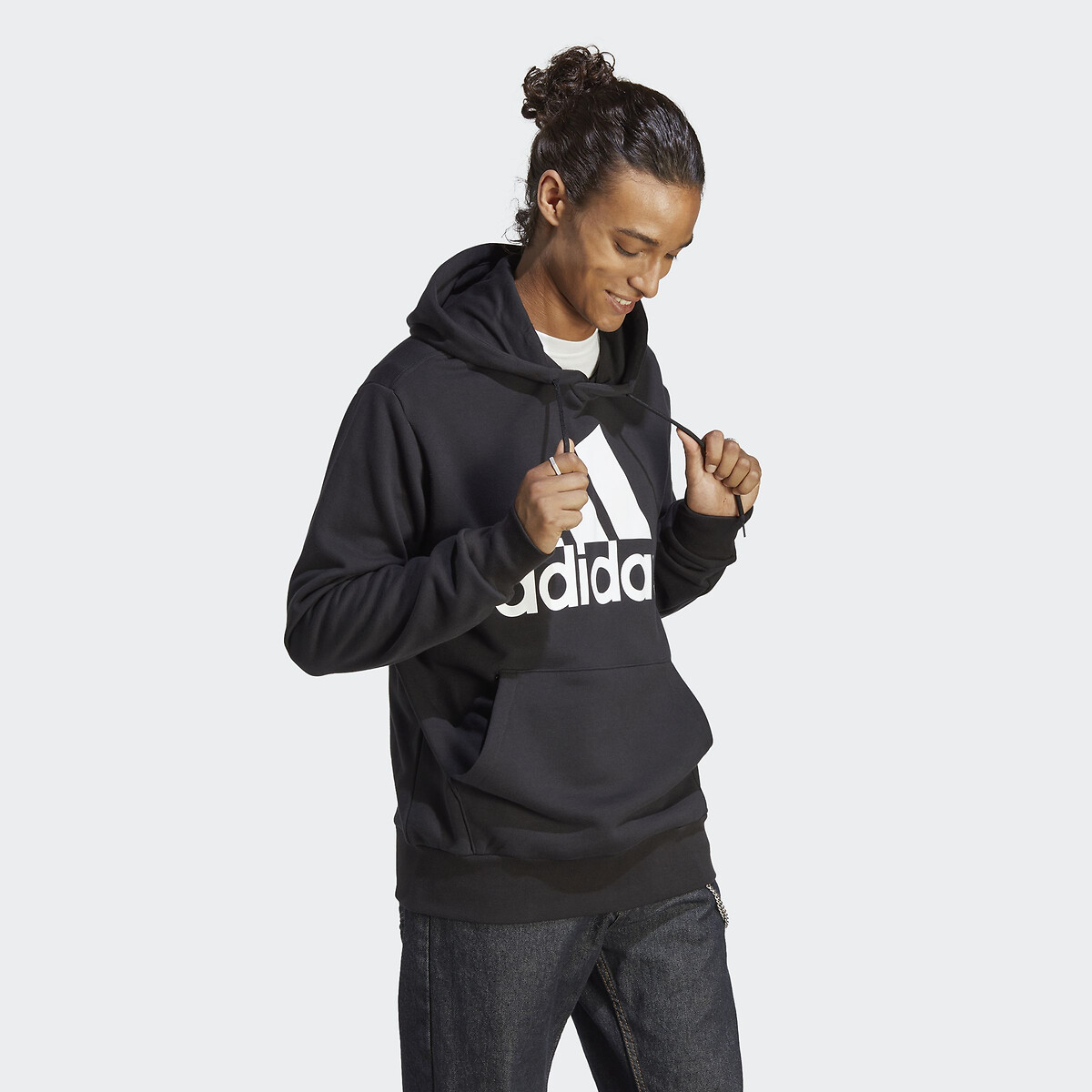 Sweatshirt à capuche en molleton Essentials noir, ADIDAS SPORTSWEAR