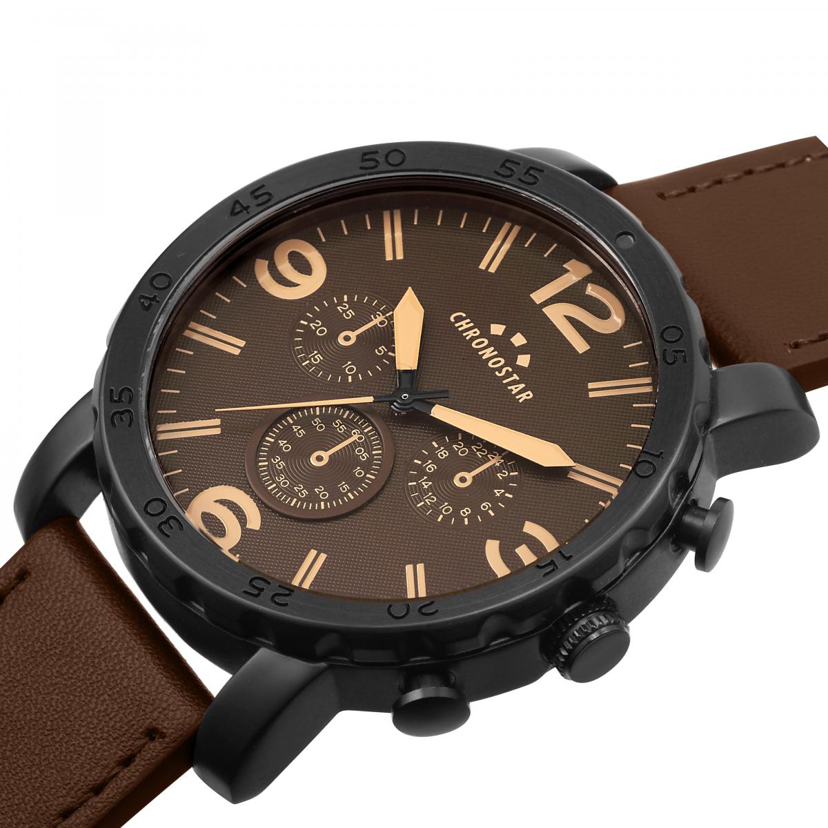 Montre Analogique Casual marron, CHRONOSTAR