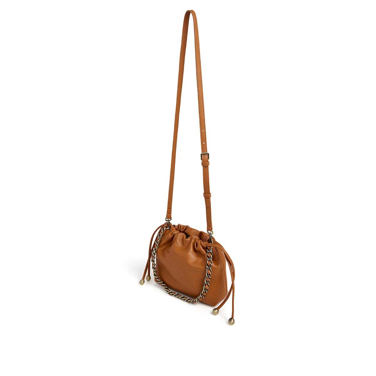 Sac Hobo Effet Cuir beige chameau, PEPE JEANS