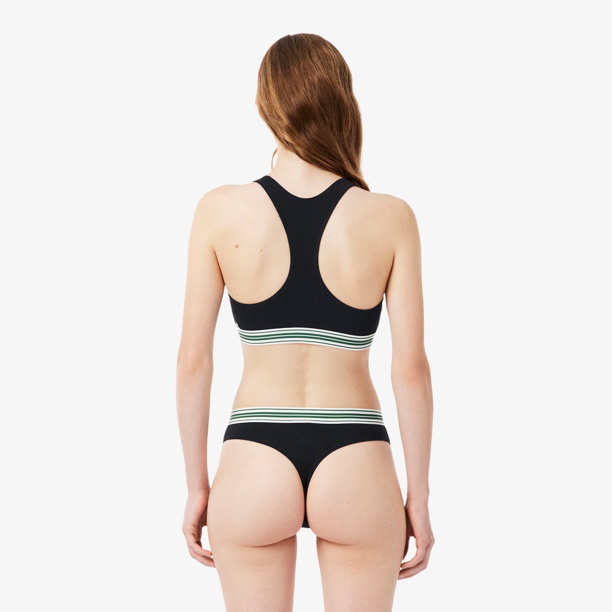 Brassière coton stretch bande contrastée noir-031, LACOSTE