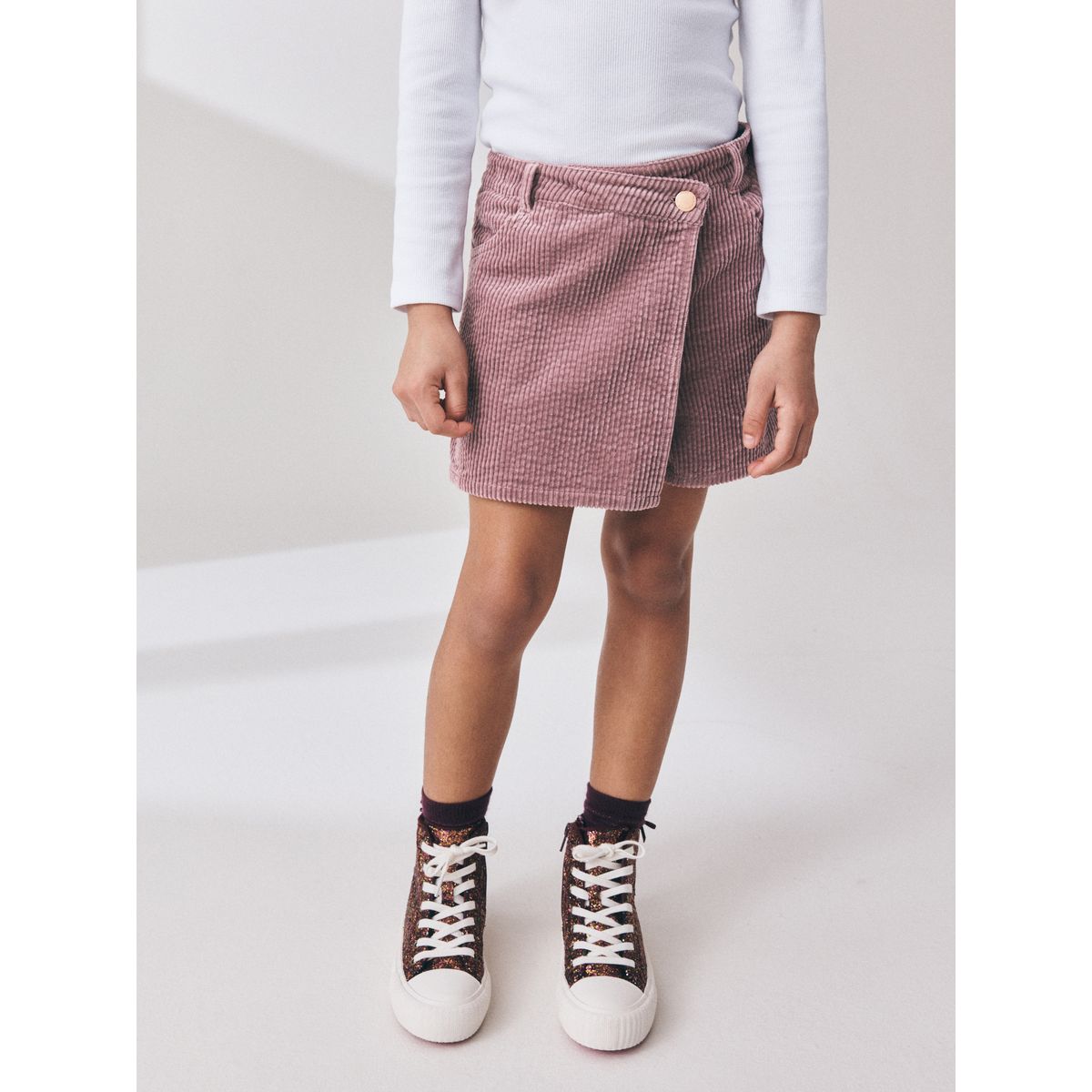 Jupe-short portefeuille cordon rose, NEXT