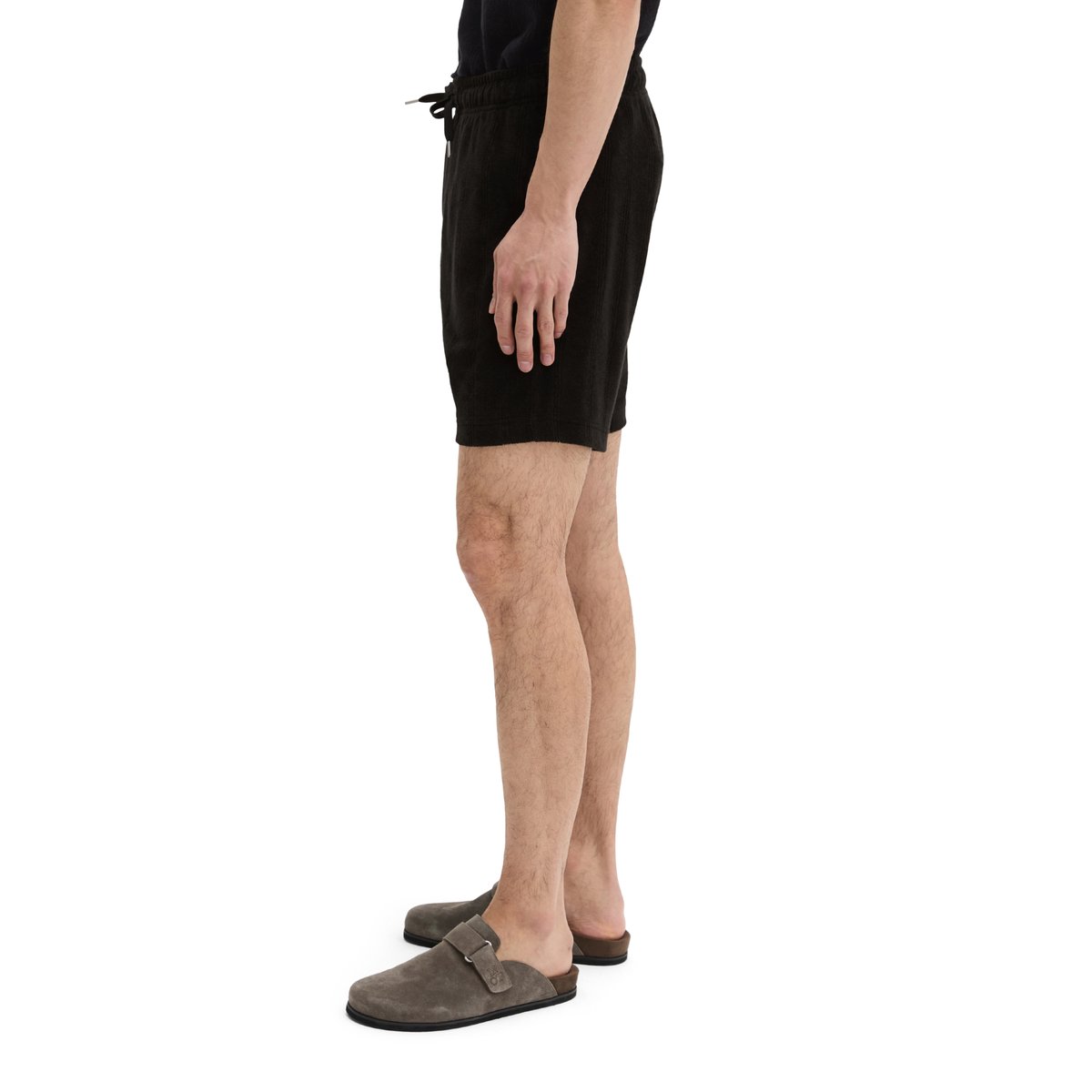 Short en éponge DfC regular en coton bio doux noir, MARC O'POLO