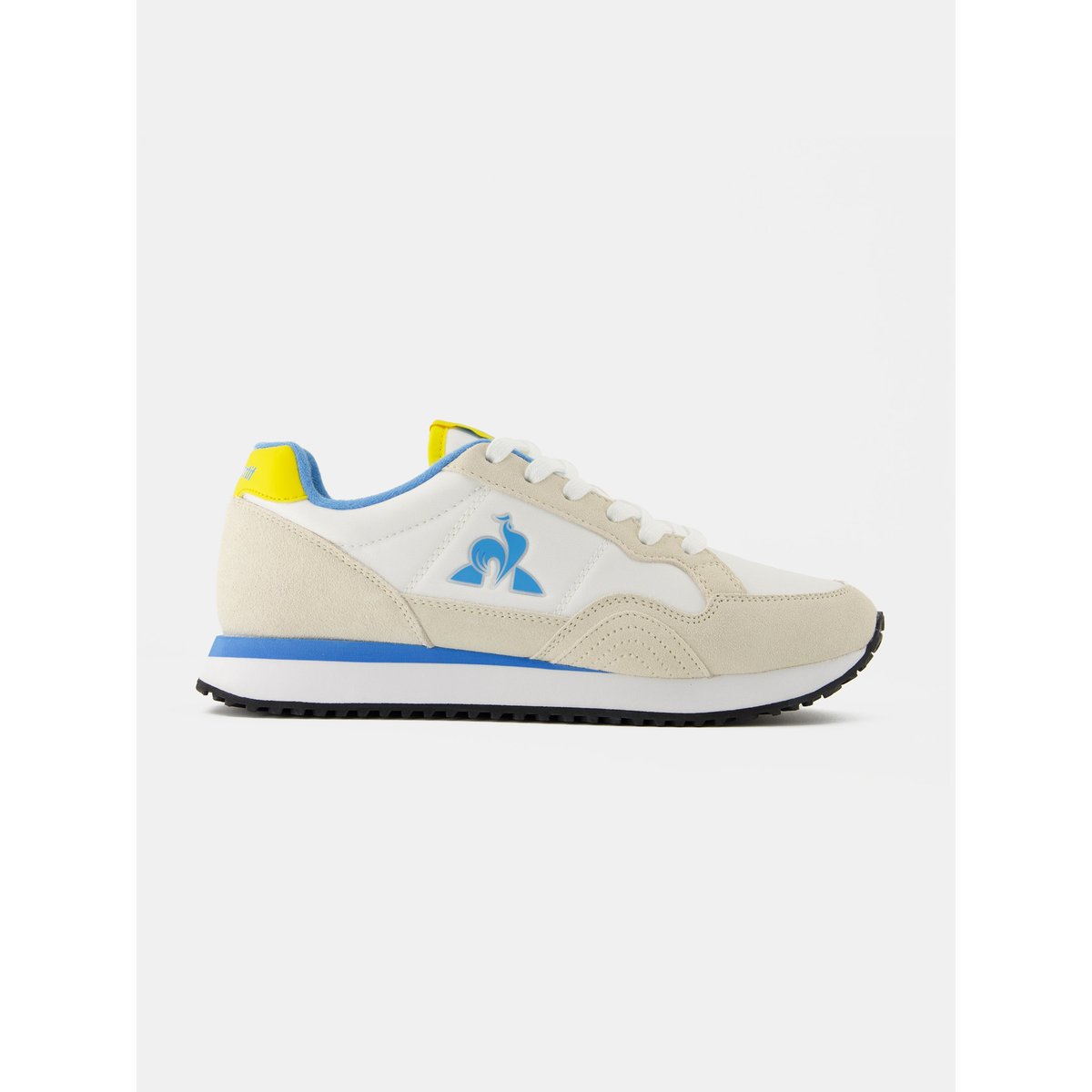 Sneakers rétro-running avec détails suede Jet Star optical white/empire yellow, LE COQ SPORTIF