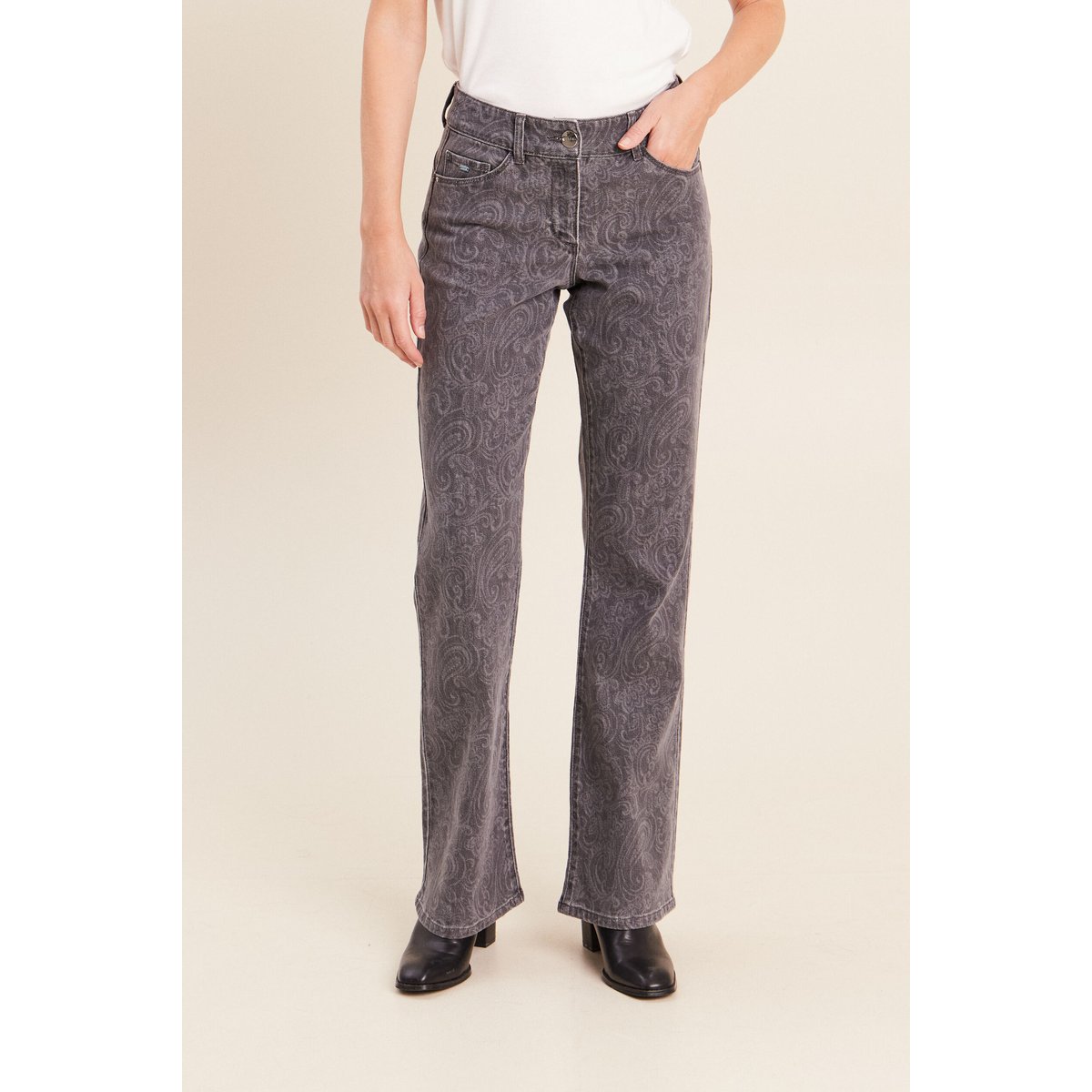 Jean bootcut longueur standard denim gris, BREAL