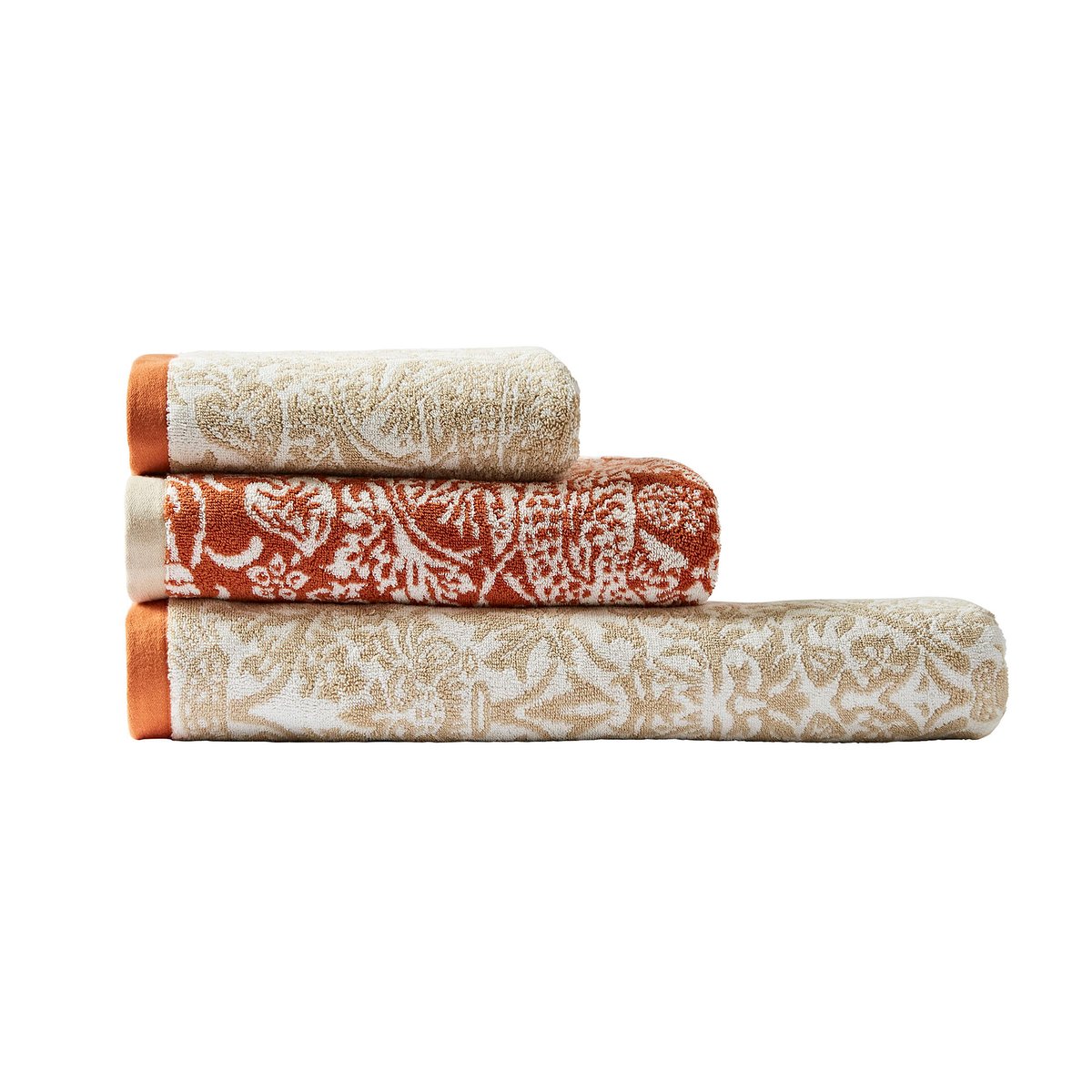 Drap de bain Fleurs de fraisiers et grives beige tourterelle, WILLIAM MORRIS AT HOME