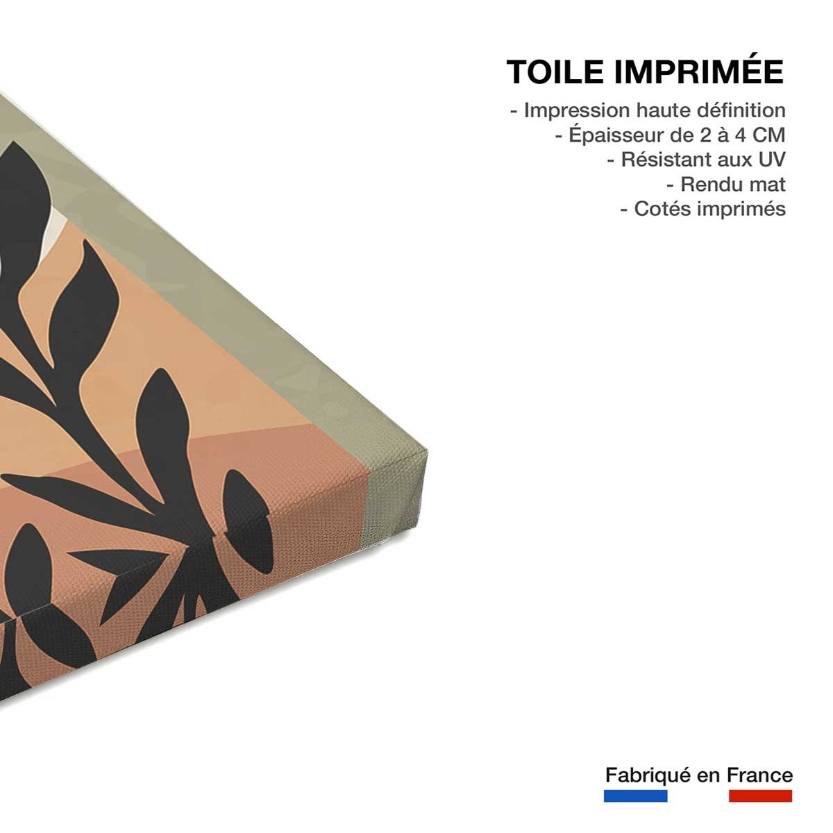 Tableau contemporain fleurs luna toile imprimée, HEXOA