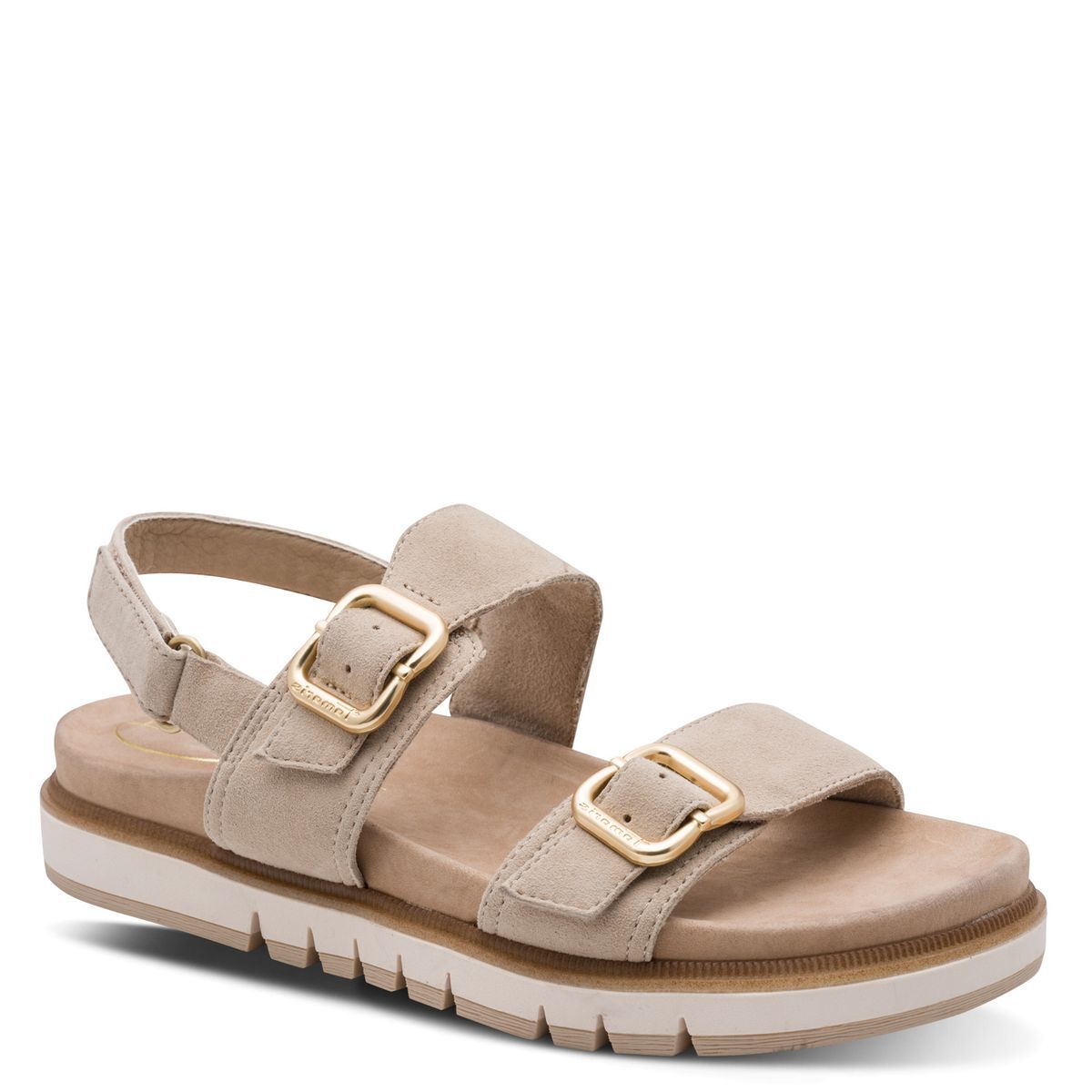 Sandale en cuir beige beige combiné, TAMARIS