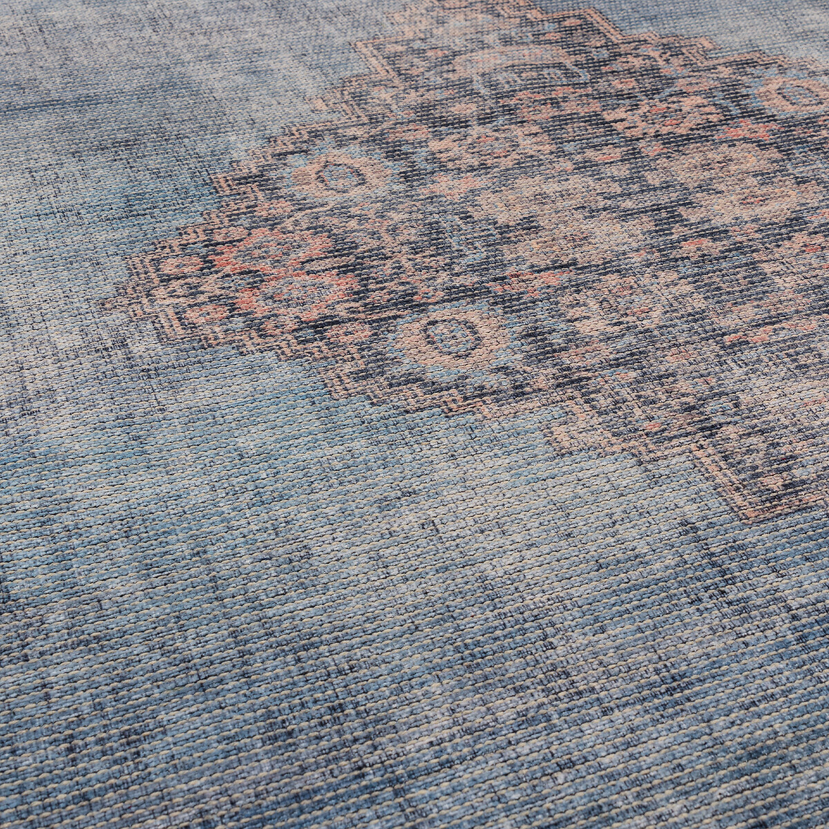 Traditional Vintage Style Flatweave Rug blue, ÉDITÉ