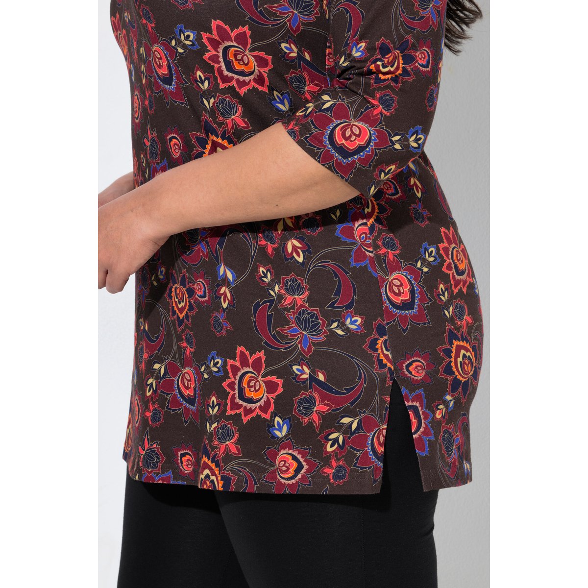 T-shirt long acajou, ULLA POPKEN