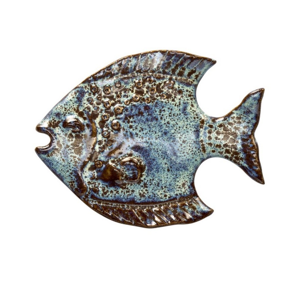 Décoration murale poisson céramique bleu, MADAM STOLTZ