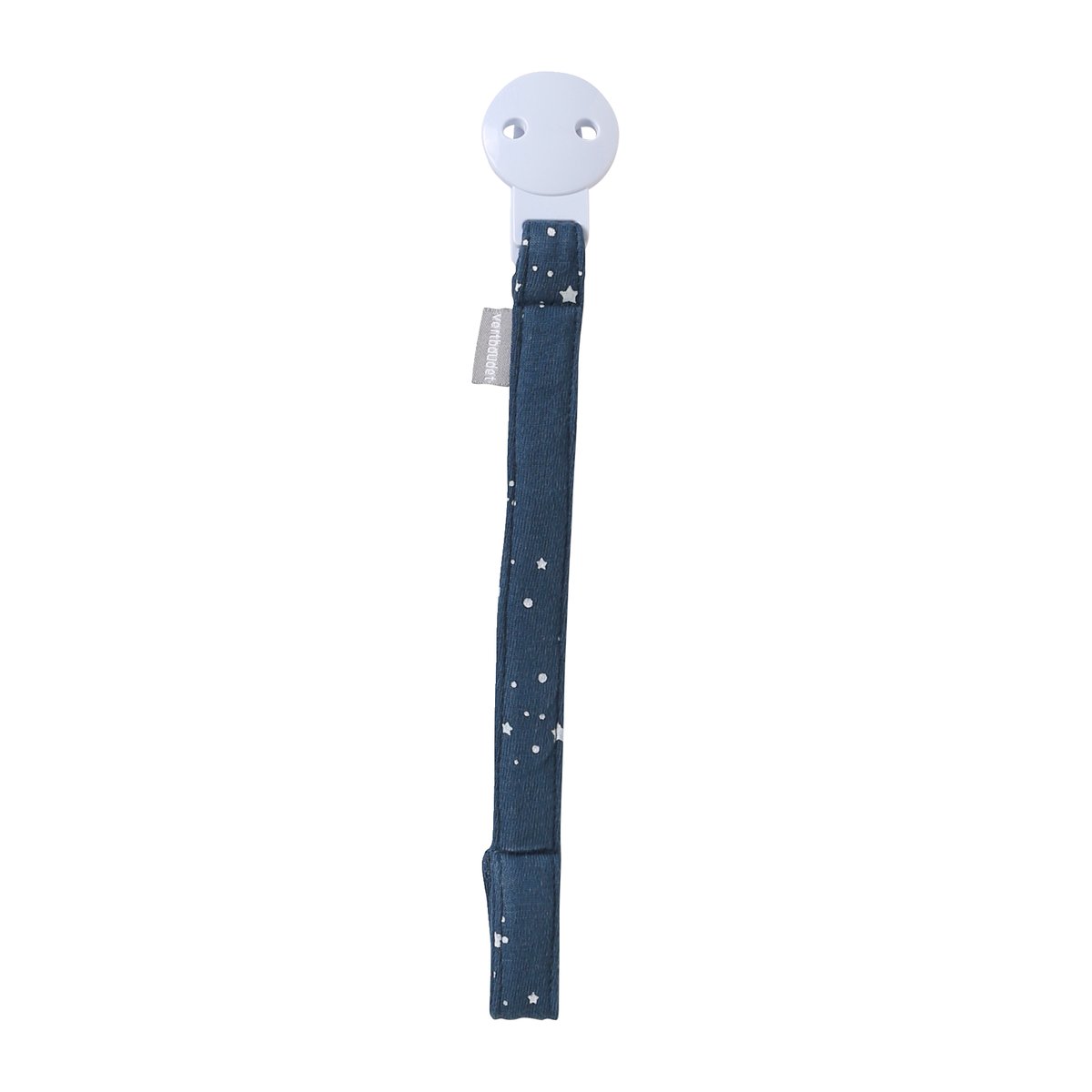Attache tétine tissu imprimé ivoire fleuri, VERTBAUDET