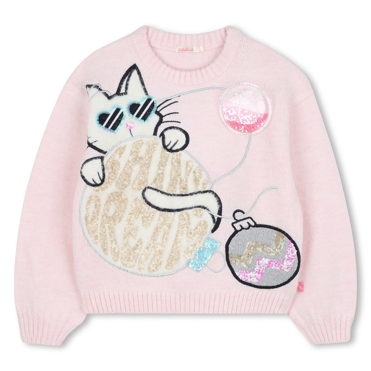 Pull de Noël tricoté rose courage, BILLIEBLUSH