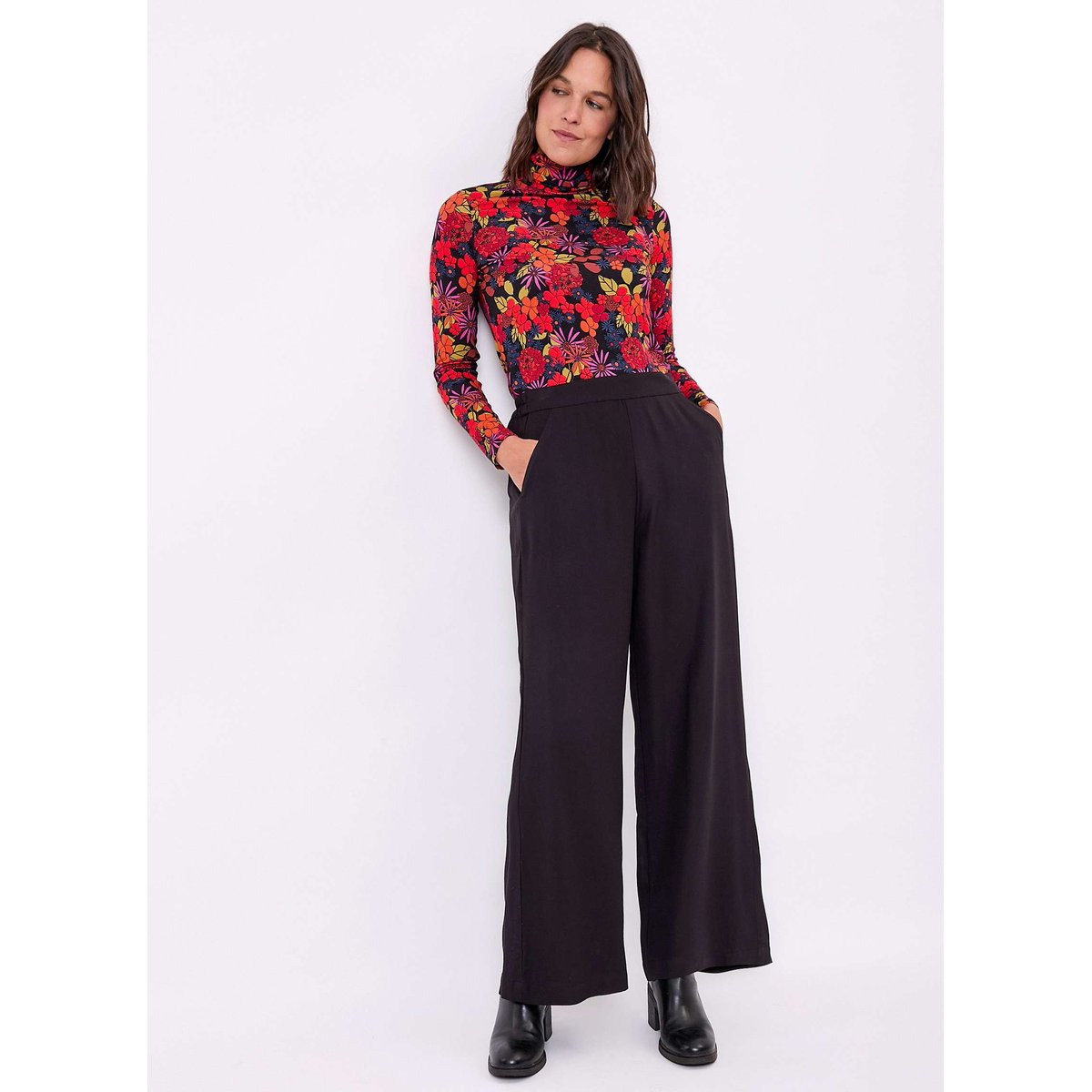 Pantalon ample élastiquée fluide ALEX noir, PRINCESSE NOMADE