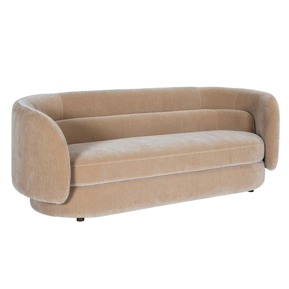 Canapé en velours marron clair DERBY taupe, PIER IMPORT