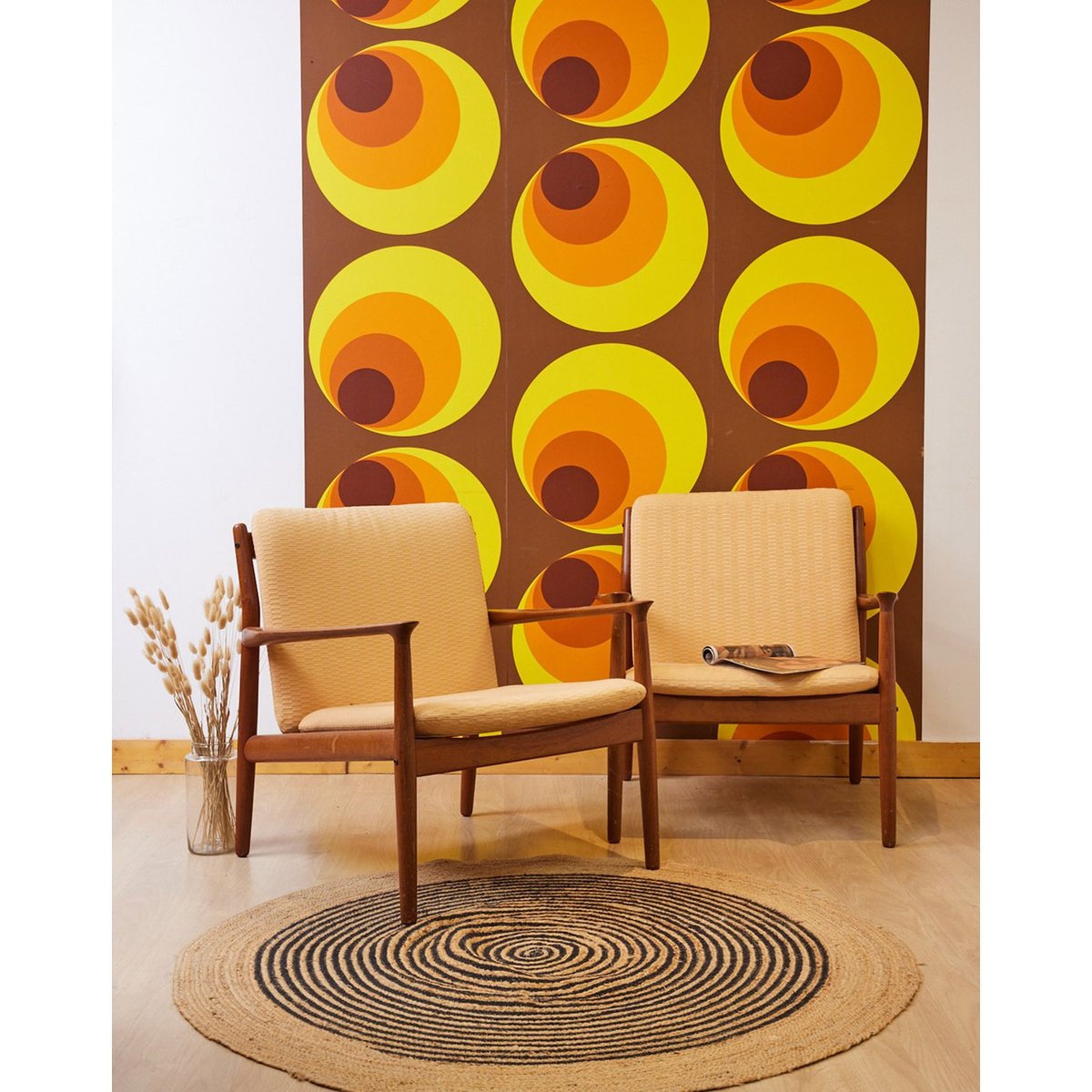 Paire de fauteuils scandinaves Jakob N°1394 - Bon état bois foncé, DEBONGOUT