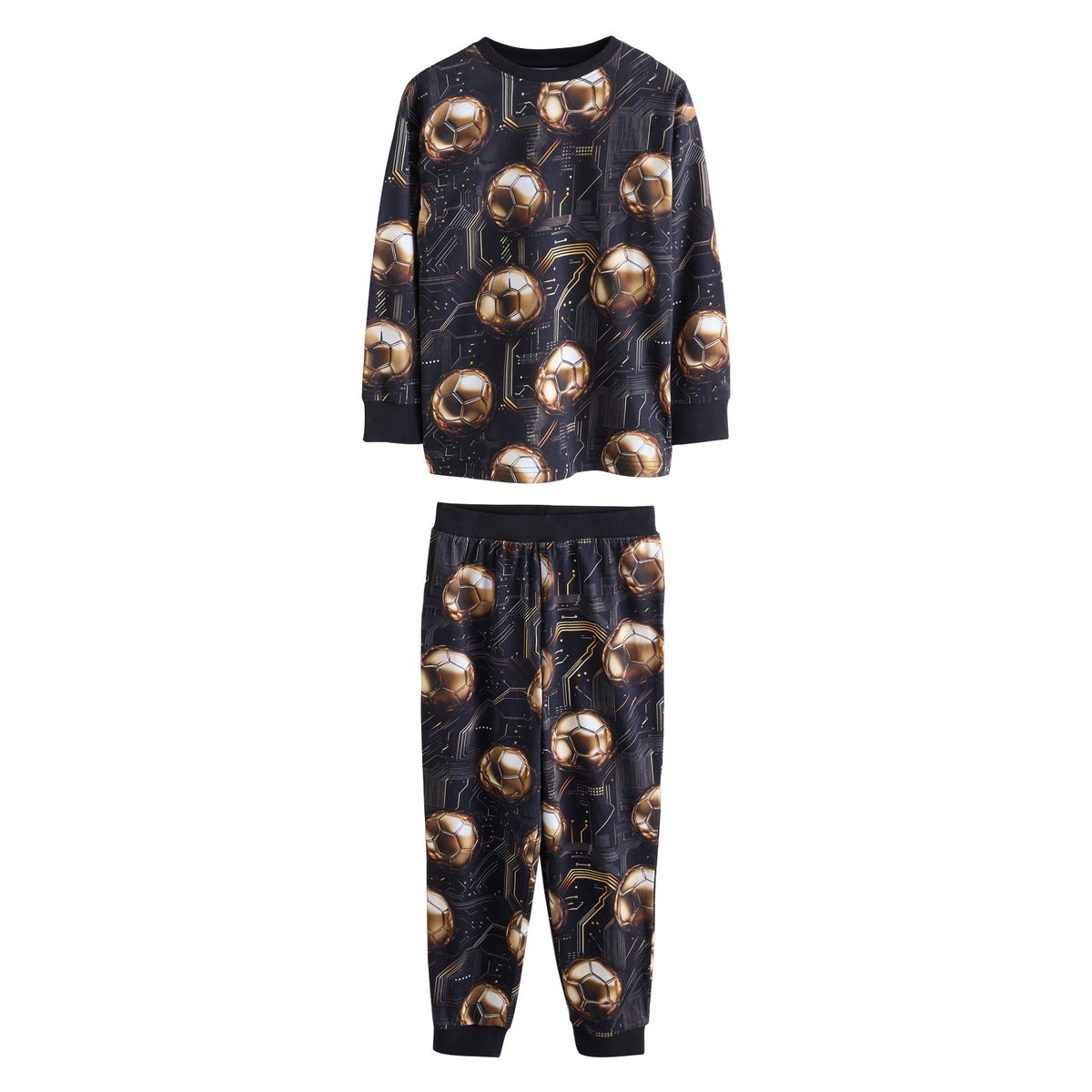 Pyjamas à manches longues, lot de 2 noir/doré, NEXT