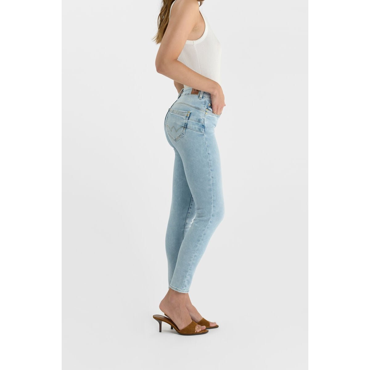 Jeans push-up slim taille haute PULP, 7/8ème blue, LE TEMPS DES CERISES