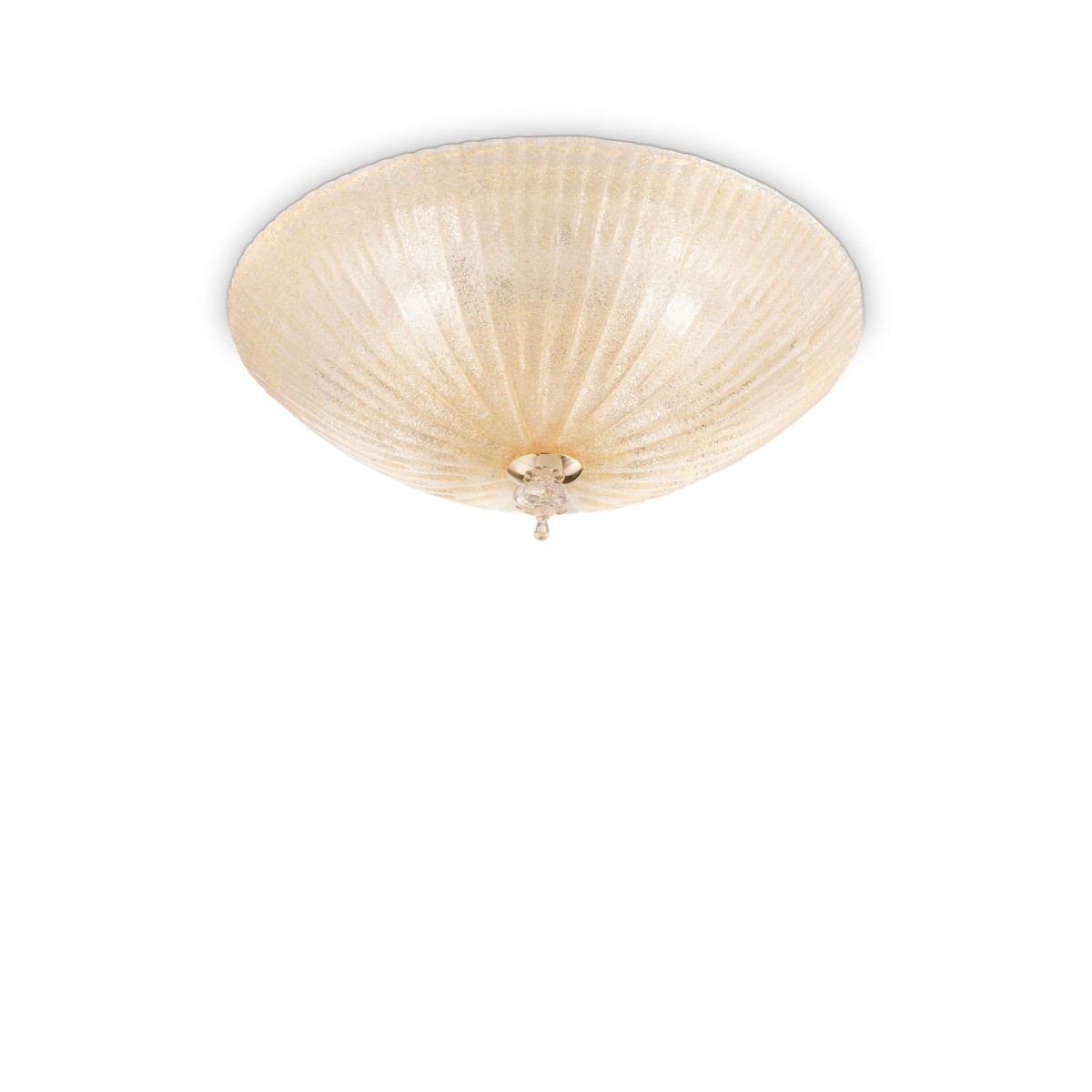 Plafonnier    SHELL laiton or doré, IDEAL LUX