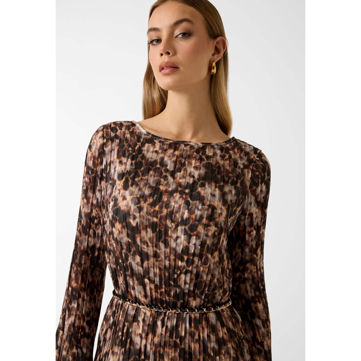 Robe Courte À Fleurs marron floral, GUESS