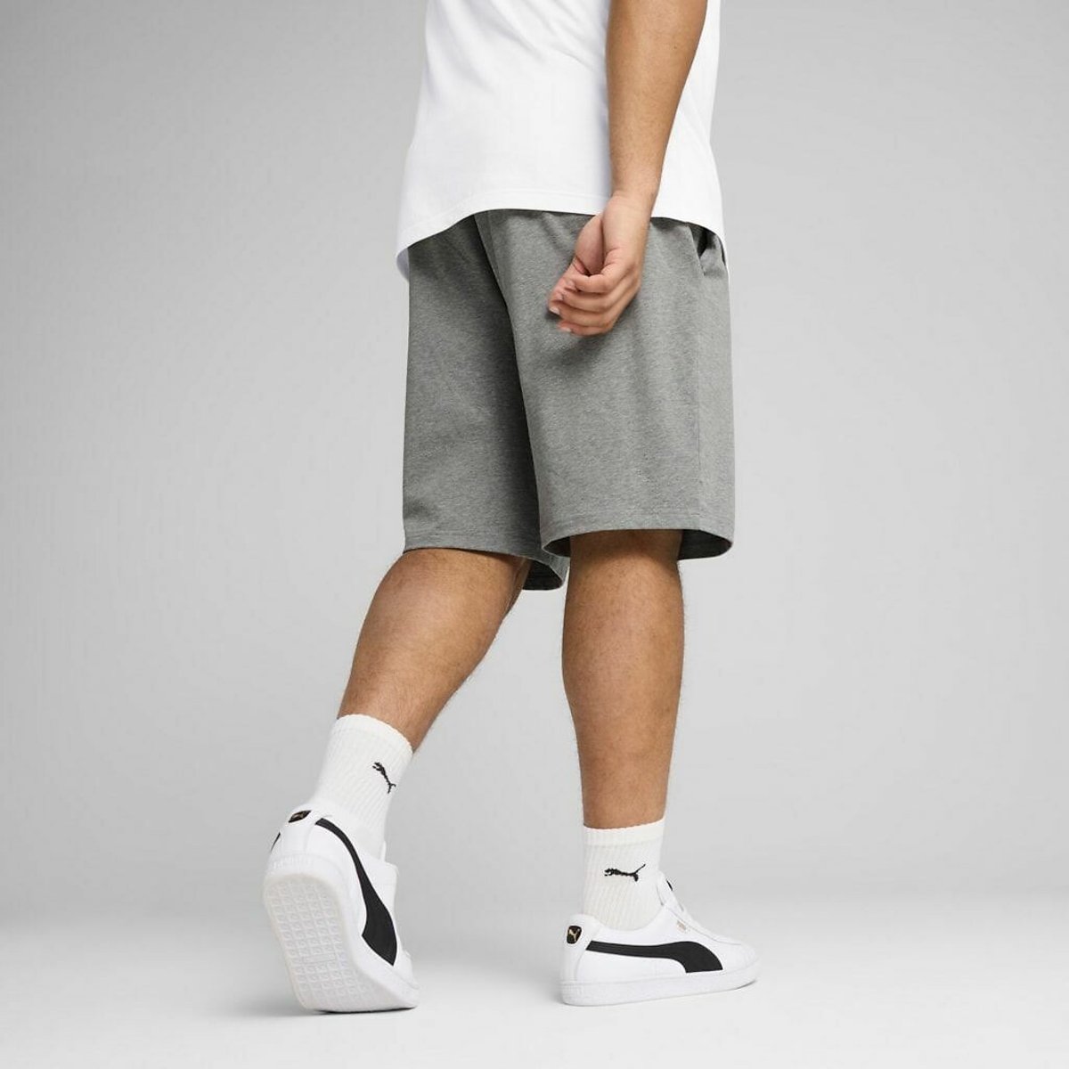 Short essentiel coton petit logo gris, PUMA