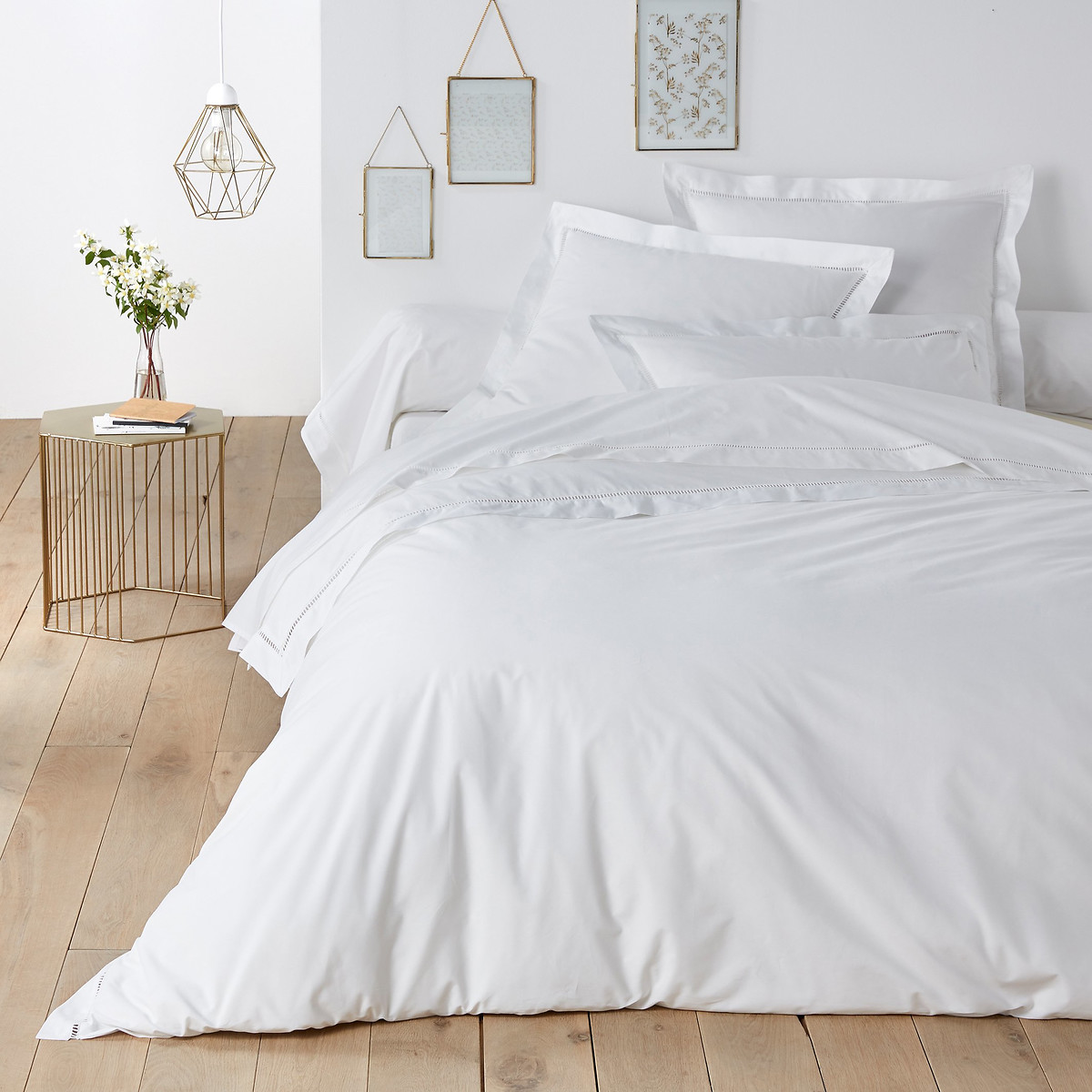 Taie d'oreiller en percale de coton, Secret blanc, LA REDOUTE INTERIEURS