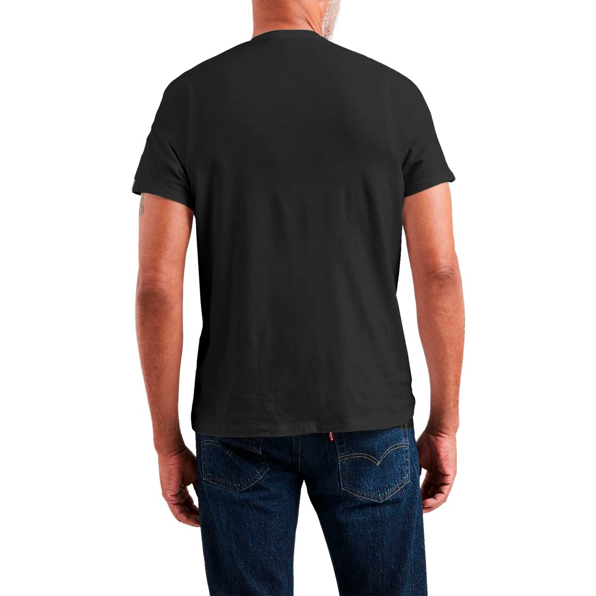T-shirt col V logo Chesthit noir, LEVI'S