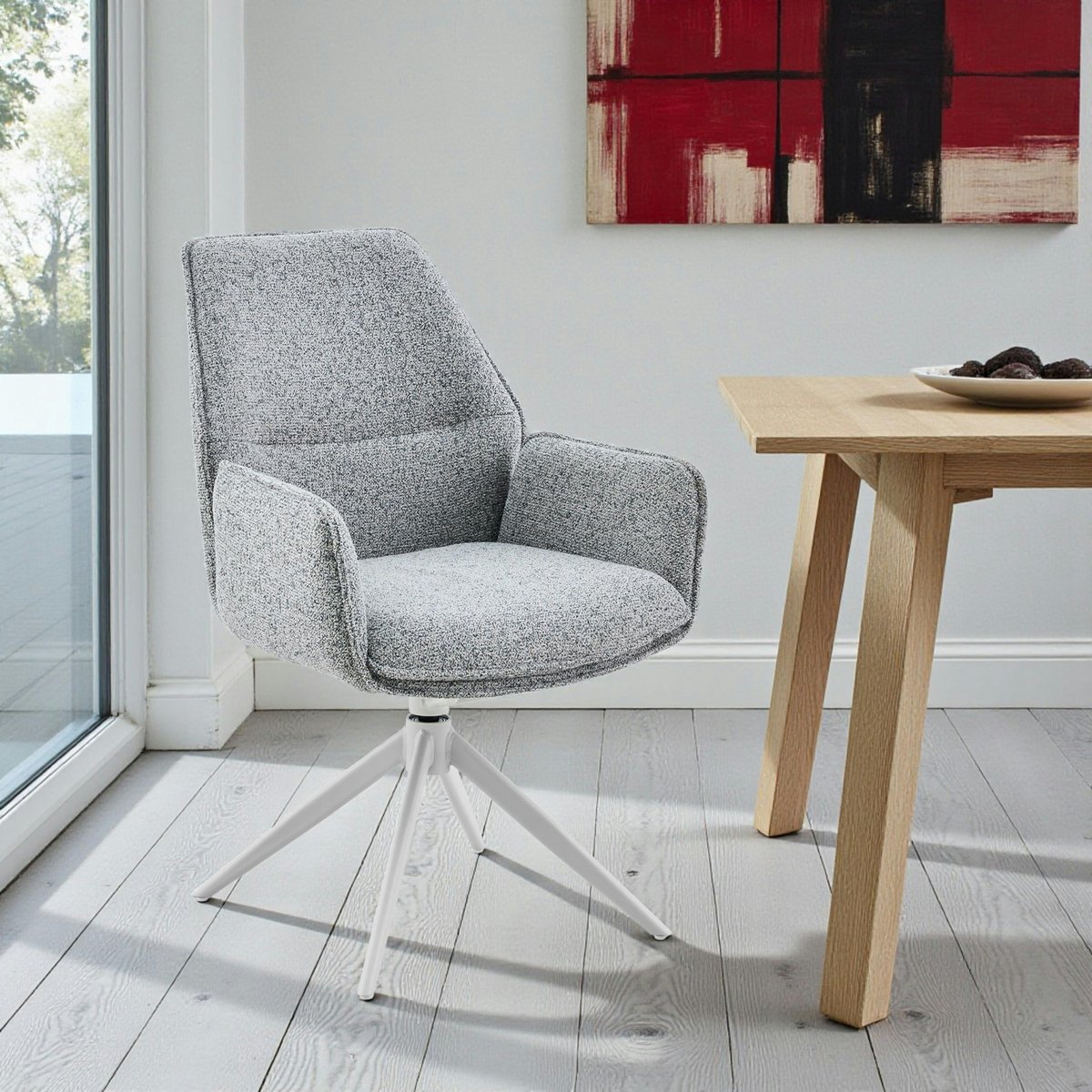 Chaise pivotante à accoudoirs (lot de 2) CORTINA gris, PIER IMPORT