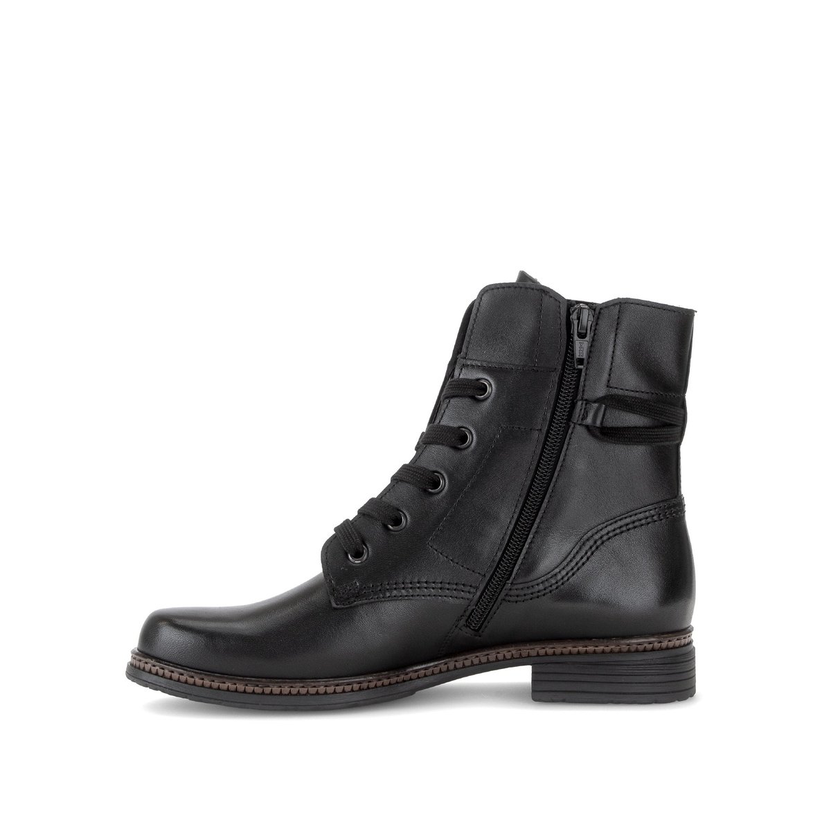 Bottines en cuir lisse à talon décroché noir lisse, GABOR
