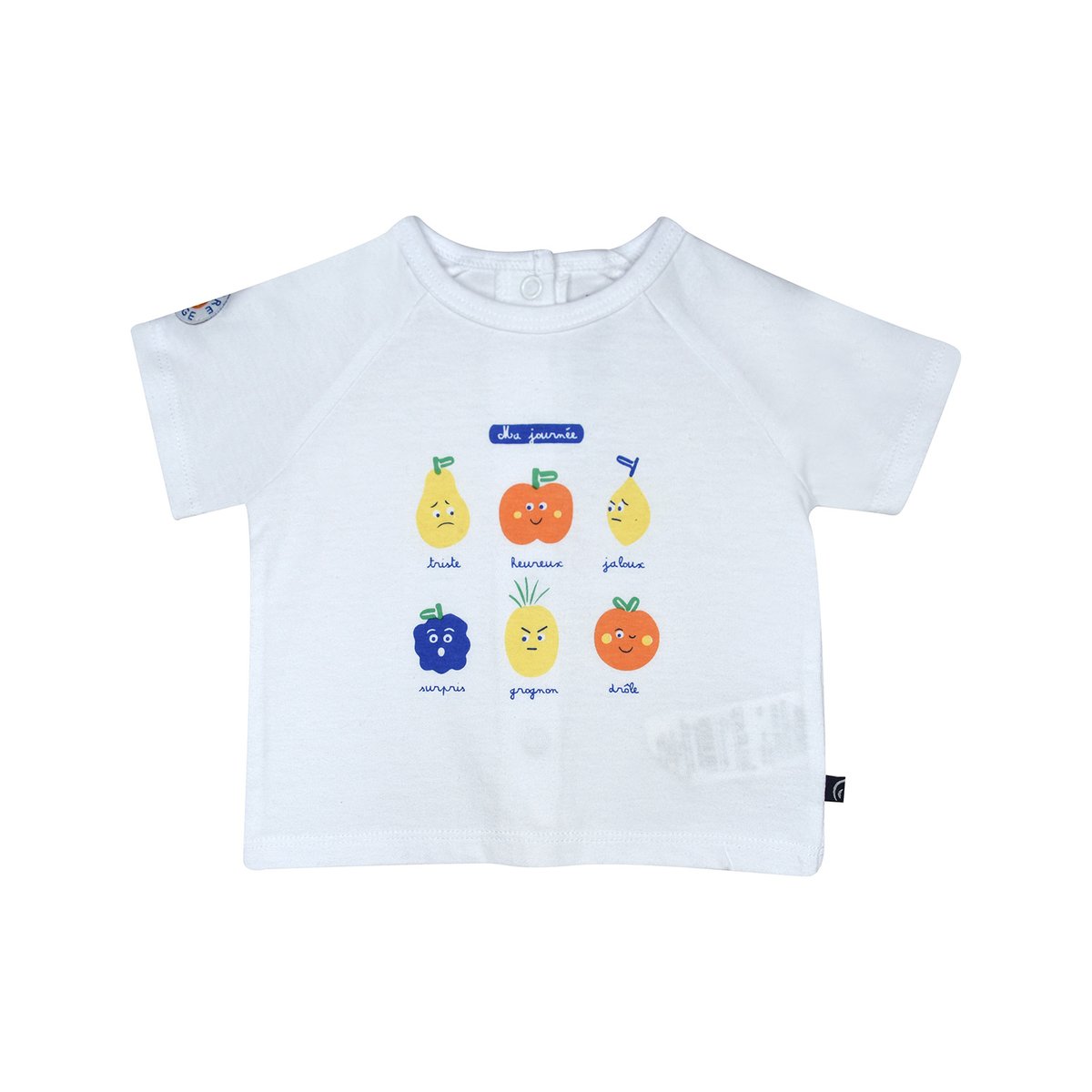 Tshirt short ranko maille manches courtes bebe blanc, SUCRE D'ORGE