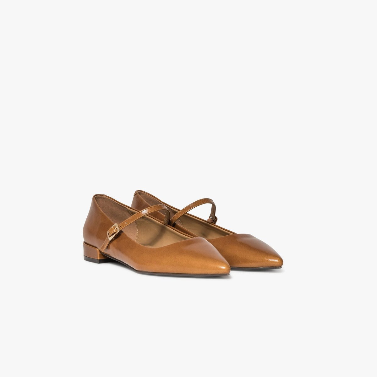 Ballerine en cuir BRIANA camel miel, BOCAGE