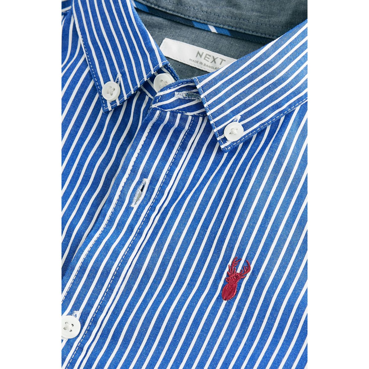 Chemise rayée à manches longues 100 % coton rayures bleues, NEXT