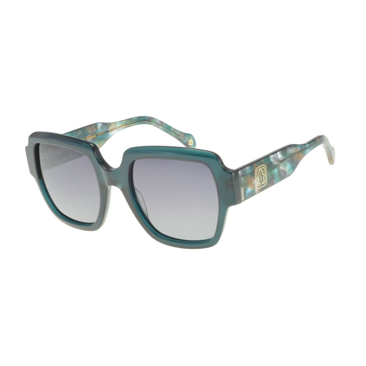 Lunettes de soleil Sharon vertes marbre bleu, INES DE LA FRESSANGE PARIS