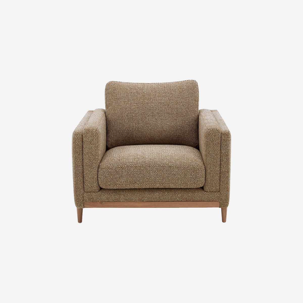 Fauteuil design en tissu texturé et bois URBINO marron, HABITAT
