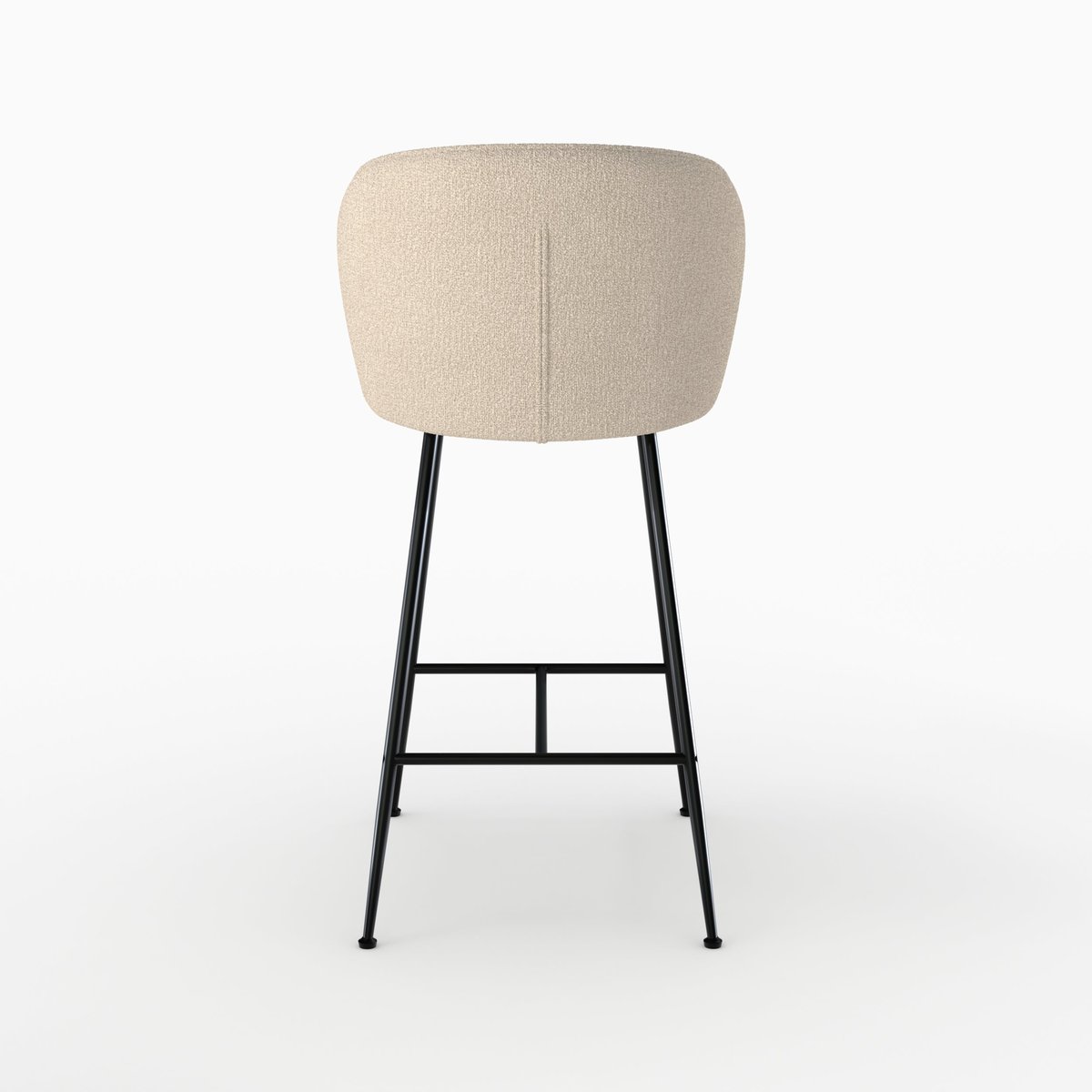 Chaise de bar en tissu bouclé 66 cm - GROOM beige, MAISON PAVANE