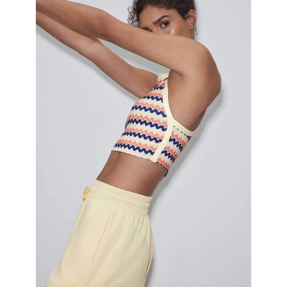 Brassière de sport dos nageur active power pêche rayures, NEXT