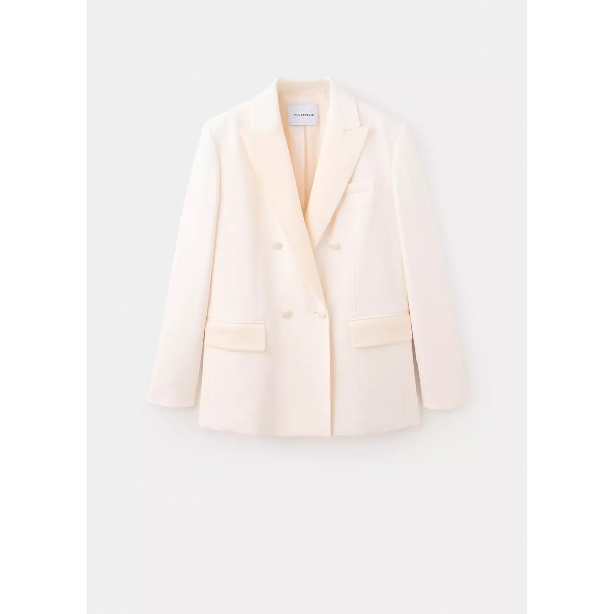 Veste à revers surpiqûre écru, MANGO