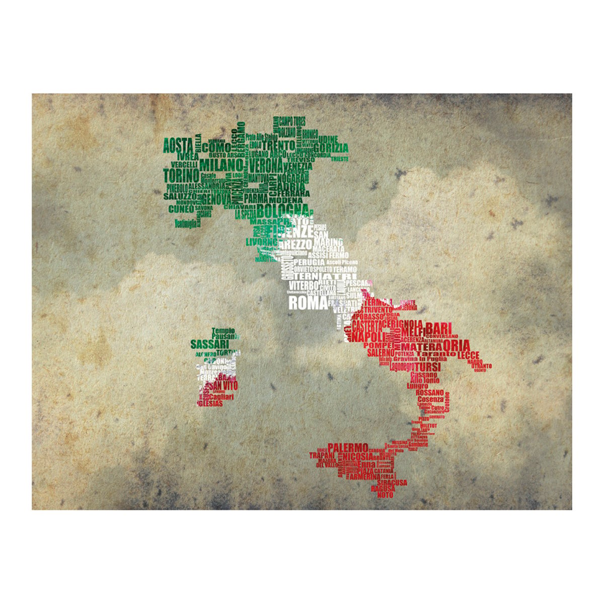 Papier peint intissé panoramique Carte du monde Viva Roma! multicouleur, EDEN