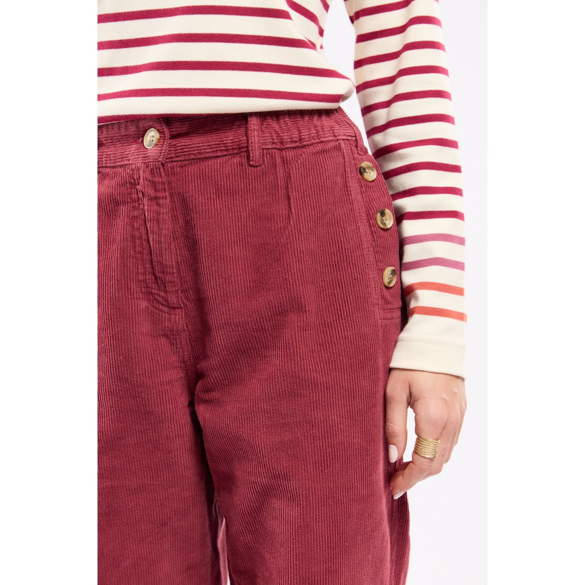 Pantalon à pont velours - coton betterave, ARMOR-LUX
