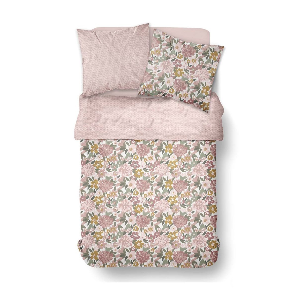 Parure de lit imprimé Floral SUNSHINE ELSA rose, TODAY