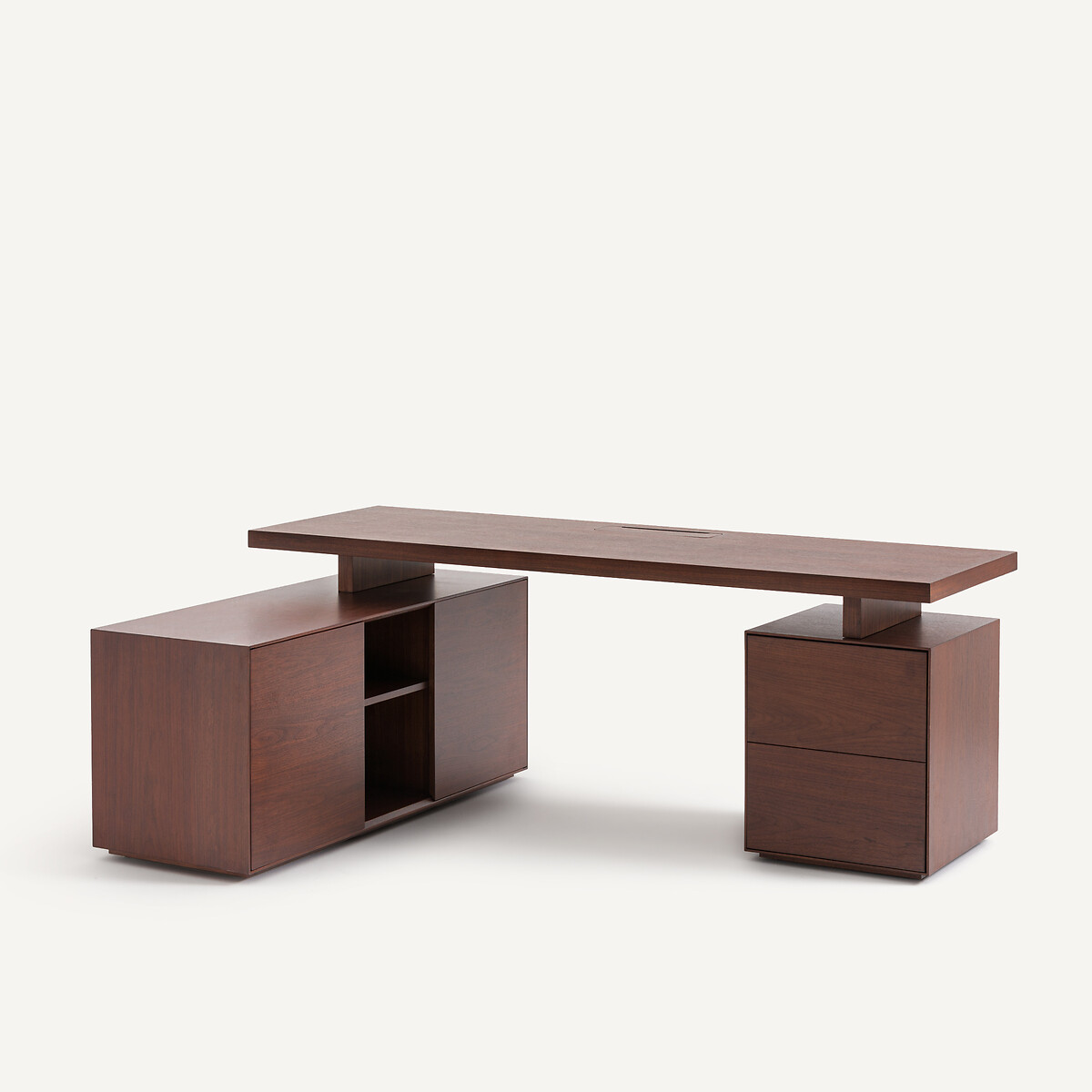 Plateau de bureau en plaqué noyer, largeur 200 cm, MIKUBE noyer, AM.PM