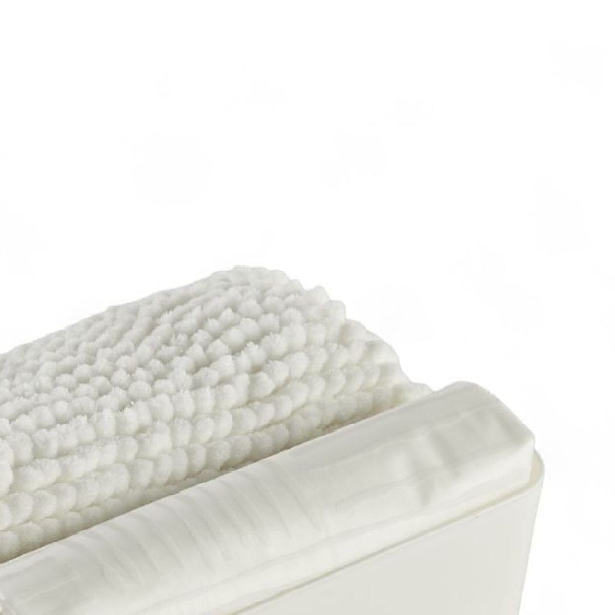 Set de douche 3 accessoires rideau tapis panier BATHROOM blanc, UTILITY