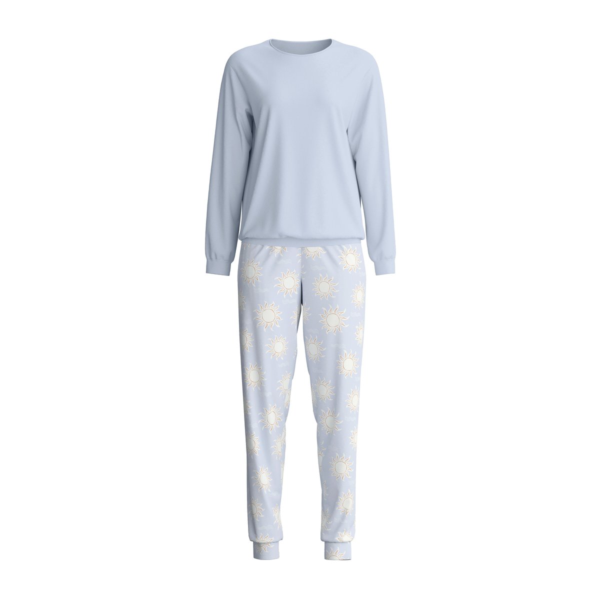Pyjama à poignets manches longues Coton SPRING FLOWER DREAMS bleu harmonie, CALIDA