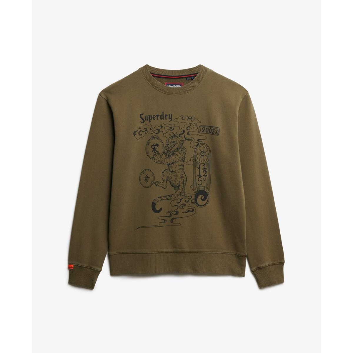 Sweat-shirt ample Tokyo Narrative olive foncé, SUPERDRY