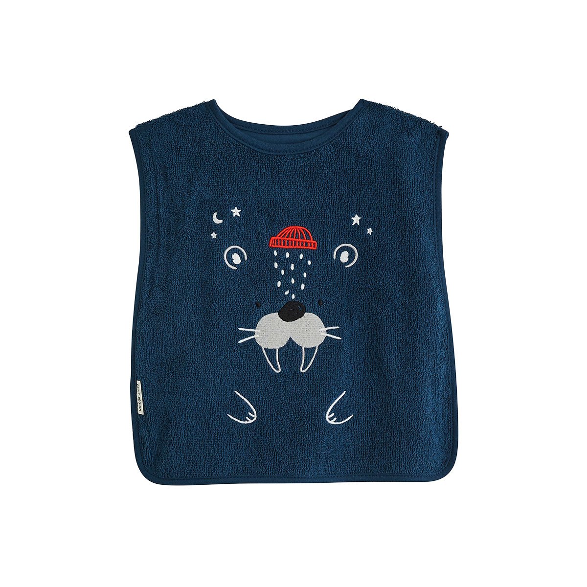 Lot de 2 bavoirs bébé en éponge Kimmo bleu, PETIT BEGUIN
