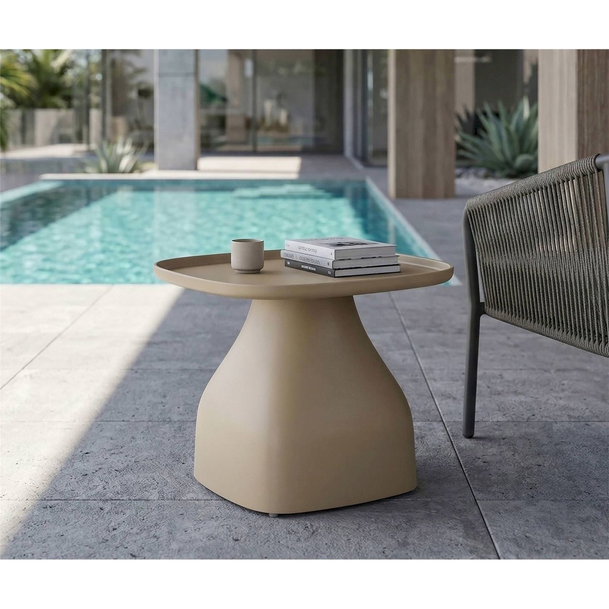 Table basse design à base sculpturale MODERN gris, RECOLLECTION