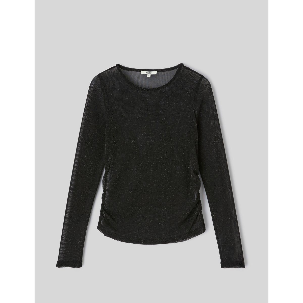 T-shirt manches longues pailleté noir, BZB
